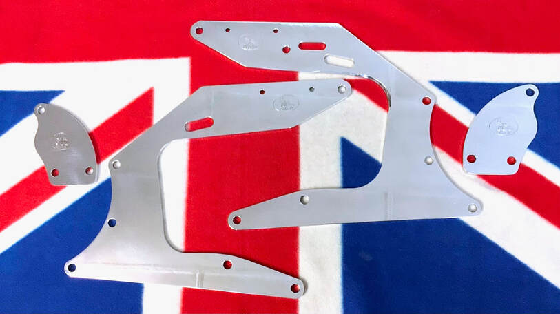 Triton polished alloy engine plates for pre unit Triumph in Norton Slimline frame