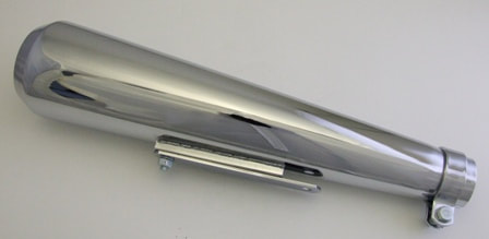 chrome mega silencer exhaust for Norton and Triton cafe racers